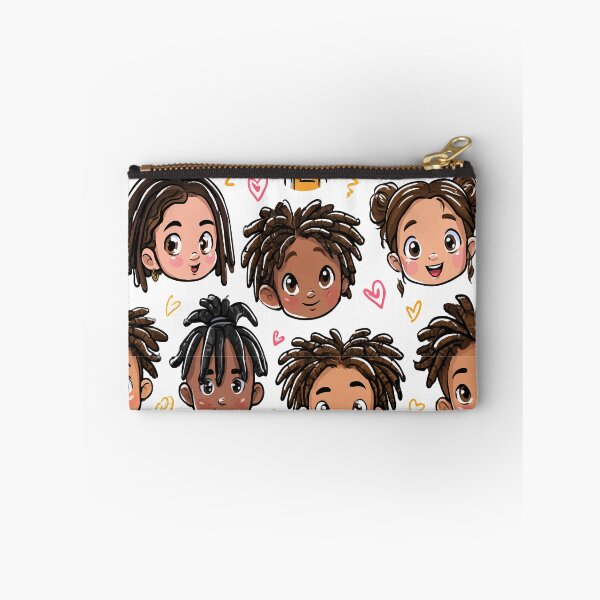 Item preview, Kawaii Kids Locs Scribble and Love Hearts Print Pattern designed and sold by RichardRags.