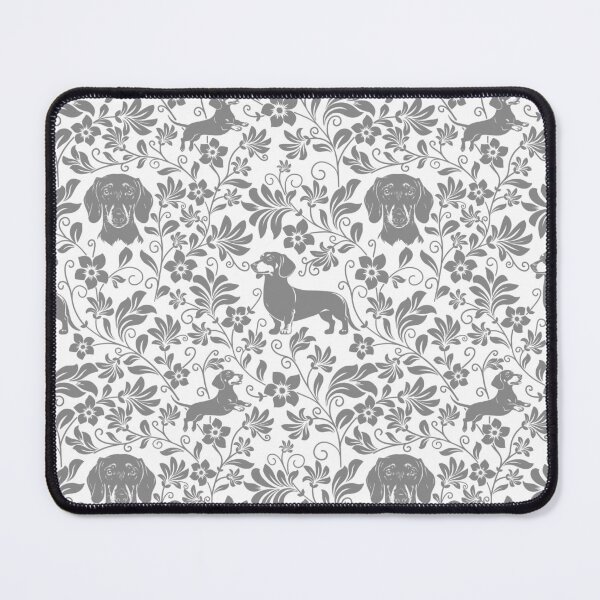 Item preview, Smooth Dachshund Floral Pattern | Elegant Botanical Dog Design Grey designed and sold by WildLakePatterns.