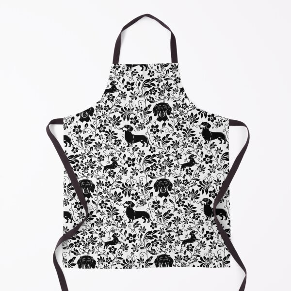 Item preview, Smooth Dachshund Floral Pattern | Elegant Botanical Dog Design Black designed and sold by WildLakePatterns.