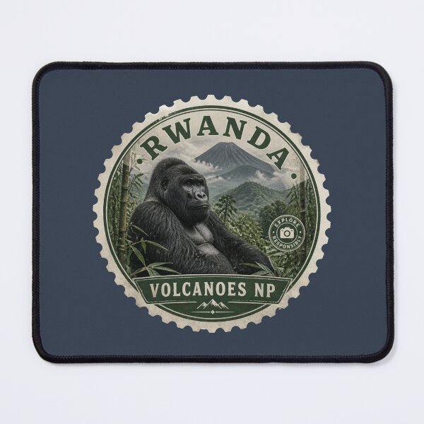 Item preview, Rwanda Volcanoes National Park Mountain Gorilla Travel Sticker designed and sold by The Digital Compass.