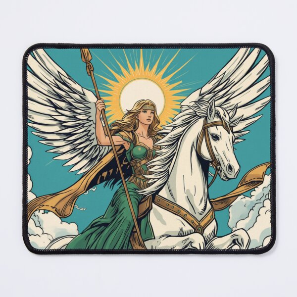 Item preview, Vintage Valkyrie warrior winged horse fantasy art designed and sold by MemoryZone.