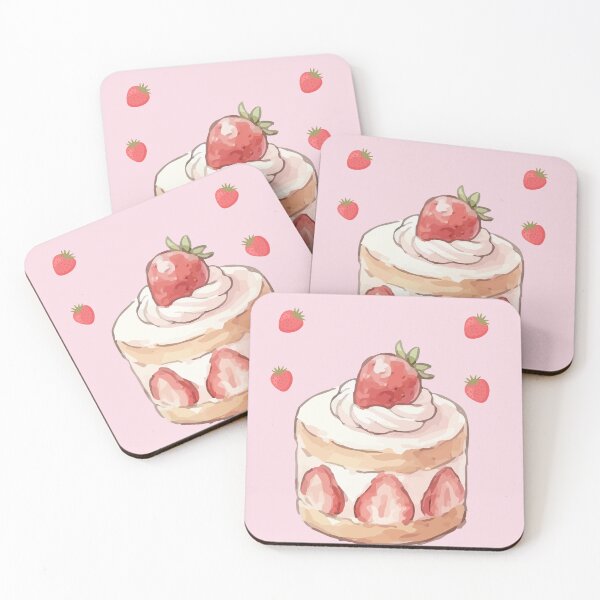 Item preview, Japanese Strawberry Shortcake Bakery Illustration designed and sold by Cozy Moss Studio.