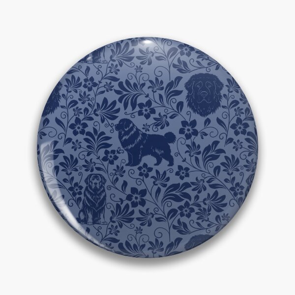 Item preview, Newfoundland Floral Pattern | Elegant Botanical Dog Design Blue designed and sold by WildLakePatterns.