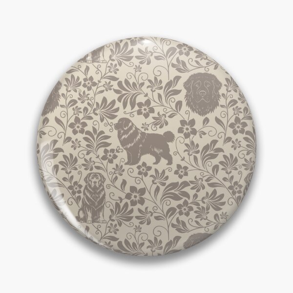 Item preview, Newfoundland Floral Pattern | Elegant Botanical Dog Design Sepia designed and sold by WildLakePatterns.