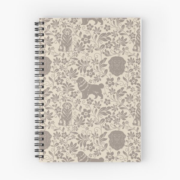 Item preview, Newfoundland Floral Pattern | Elegant Botanical Dog Design Sepia designed and sold by WildLakePatterns.