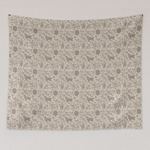 Item preview, Newfoundland Floral Pattern | Elegant Botanical Dog Design Sepia designed and sold by WildLakePatterns.