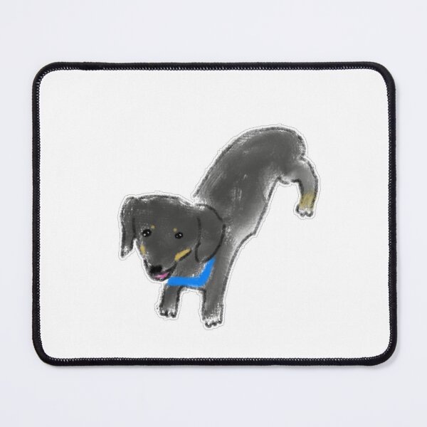 Item preview, Cute Stretching Dachshund Black and Tan Dog designed and sold by raun.draw.