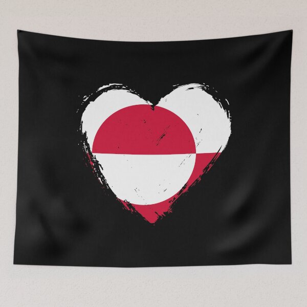 Item preview, Distressed Greenland Flag Heart GL designed and sold by shitpostee.