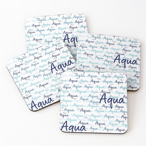 Artikelvorschau, Aqua Pattern – Wasserfarben Typografie Design in Blau | Modernes Aqua Schriftmuster entworfen und verkauft von Halbeskilo.