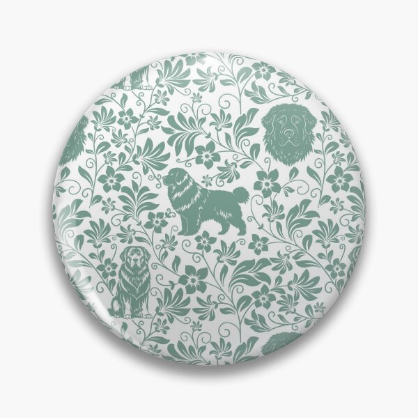 Item preview, Newfoundland Floral Pattern | Elegant Botanical Dog Design Green designed and sold by WildLakePatterns.