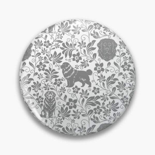 Item preview, Newfoundland Floral Pattern | Elegant Botanical Dog Design Grey designed and sold by WildLakePatterns.