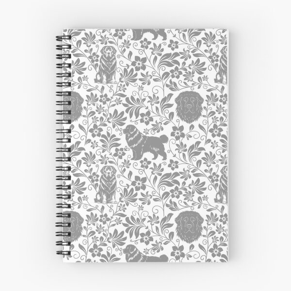 Item preview, Newfoundland Floral Pattern | Elegant Botanical Dog Design Grey designed and sold by WildLakePatterns.