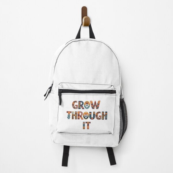 Item preview, Grow Through It – Scandinavian Folk Art Floral Lettering designed and sold by Dzblack.