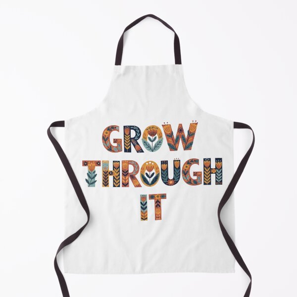Item preview, Grow Through It – Scandinavian Folk Art Floral Lettering designed and sold by Dzblack.