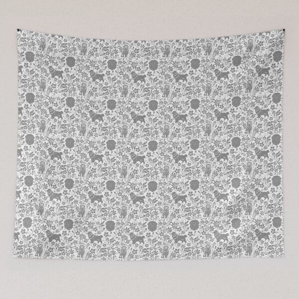 Item preview, Newfoundland Floral Pattern | Elegant Botanical Dog Design Grey designed and sold by WildLakePatterns.