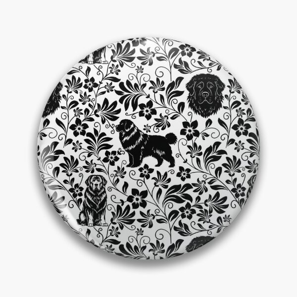 Item preview, Newfoundland Floral Pattern | Elegant Botanical Dog Design Black designed and sold by WildLakePatterns.