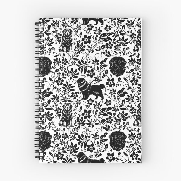 Item preview, Newfoundland Floral Pattern | Elegant Botanical Dog Design Black designed and sold by WildLakePatterns.