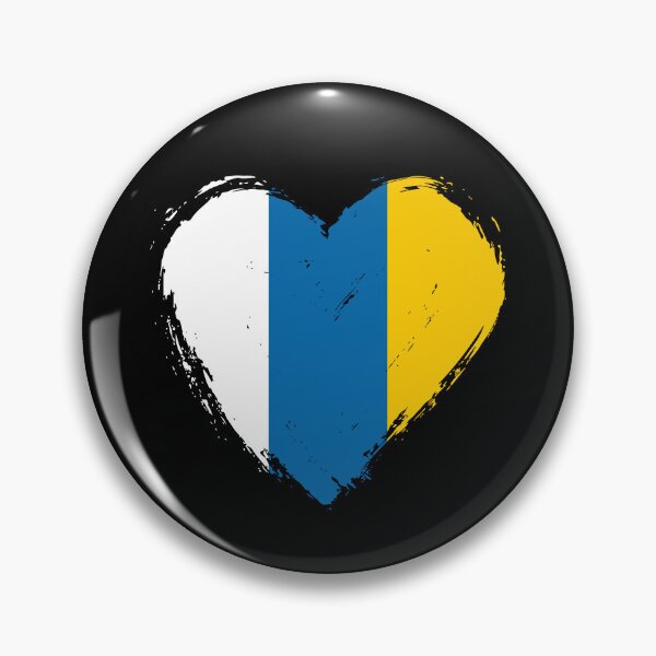 Item preview, Distressed Canary Islands Flag Heart IC designed and sold by shitpostee.
