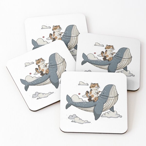 Item preview, Flying On A Whale Cute Space Cat Cosmic Dreamcore Graphic designed and sold by Lycheelich.
