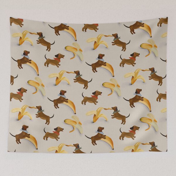 Item preview, Going Bananas Dachshund Puppies — Kids Room Print designed and sold by Catherine Wallace Art.
