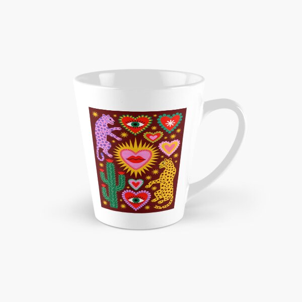 Item preview, Colorful Folk Art Leopards with Sacred Hearts, Cactus & Evil Eye designed and sold by KiraChie.