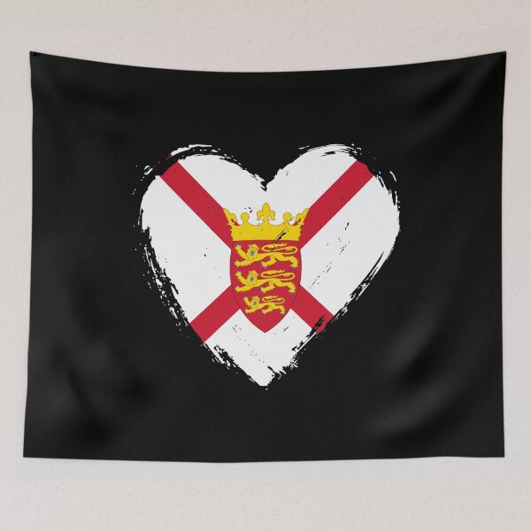 Item preview, Distressed Jersey Flag Heart JE designed and sold by shitpostee.