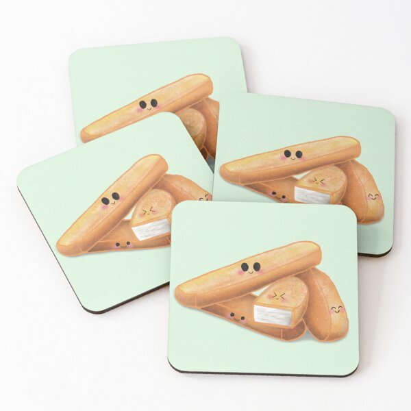 Item preview, Fish Fingers with Cute Faces: Kawaii Comfort Food Art designed and sold by Designs By Amber.