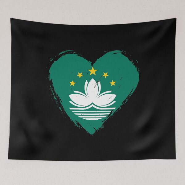 Item preview, Distressed Macau Flag Heart MO designed and sold by shitpostee.