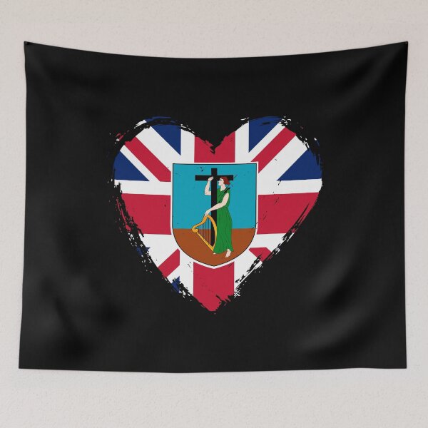 Item preview, Distressed Montserrat Flag Heart MS designed and sold by shitpostee.