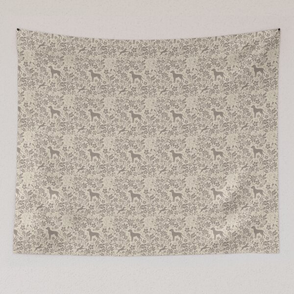 Item preview, Hungarian Vizsla Floral Pattern | Elegant Botanical Dog Design Sepia designed and sold by WildLakePatterns.