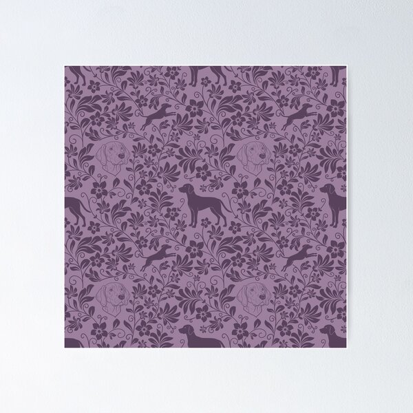 Item preview, Hungarian Vizsla Floral Pattern | Elegant Botanical Dog Design Purple designed and sold by WildLakePatterns.