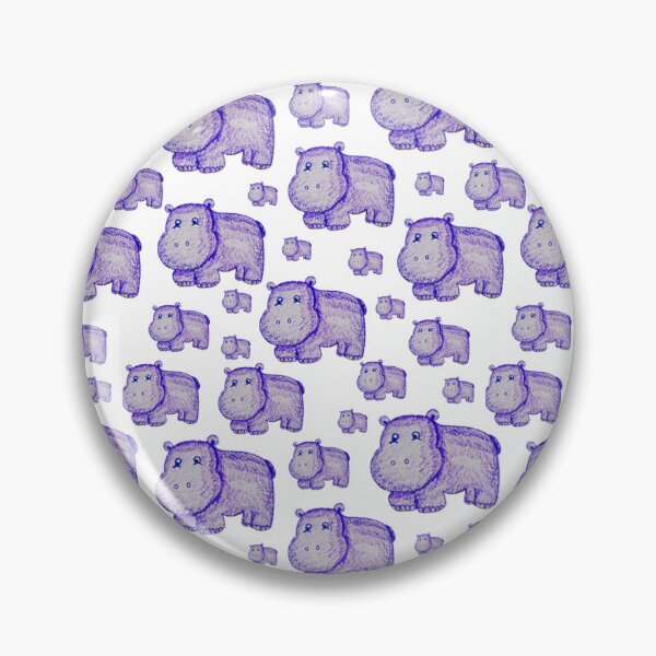 Item preview, Hippo Repeat Pattern - Seamless Safari Nursery Print - Cute Baby Animal Fabric Design designed and sold by Marina Khromova.