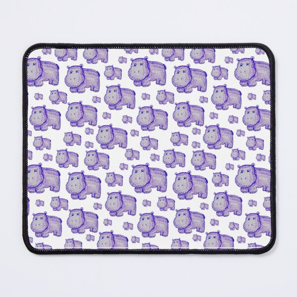 Item preview, Hippo Repeat Pattern - Seamless Safari Nursery Print - Cute Baby Animal Fabric Design designed and sold by Marina Khromova.