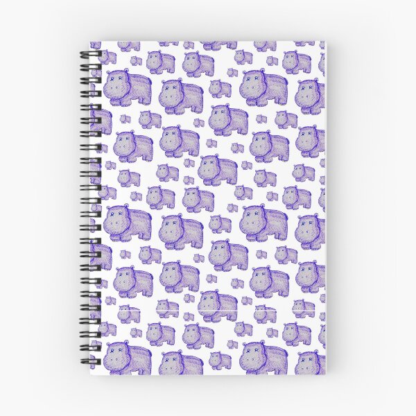 Item preview, Hippo Repeat Pattern - Seamless Safari Nursery Print - Cute Baby Animal Fabric Design designed and sold by Marina Khromova.