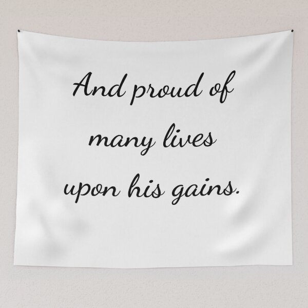 Item preview, “And proud of many lives upon his gains.” - handwriting black designed and sold by ariksworld.