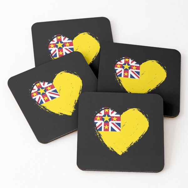 Item preview, Distressed Niue Flag Heart NU designed and sold by shitpostee.