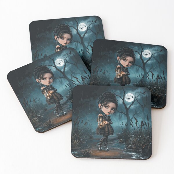 Item preview, Gothic Lantern Girl in the Moonlit Marsh designed and sold by MaelyDAREN.