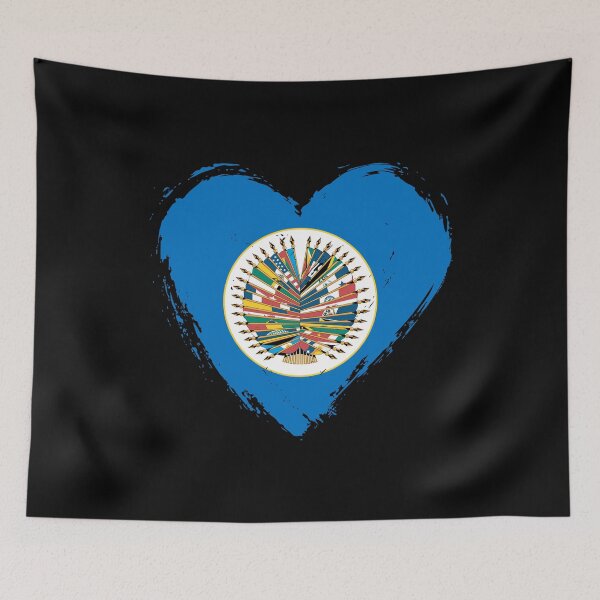 Item preview, Distressed Organization Of American States Flag Heart OAS designed and sold by shitpostee.