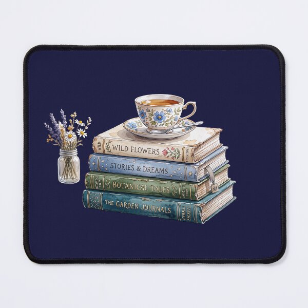 Item preview, Vintage Book Stack and Teacup Illustration designed and sold by kchechare09art.