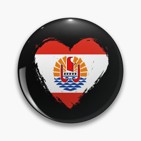 Item preview, Distressed French Polynesia Flag Heart PF designed and sold by shitpostee.