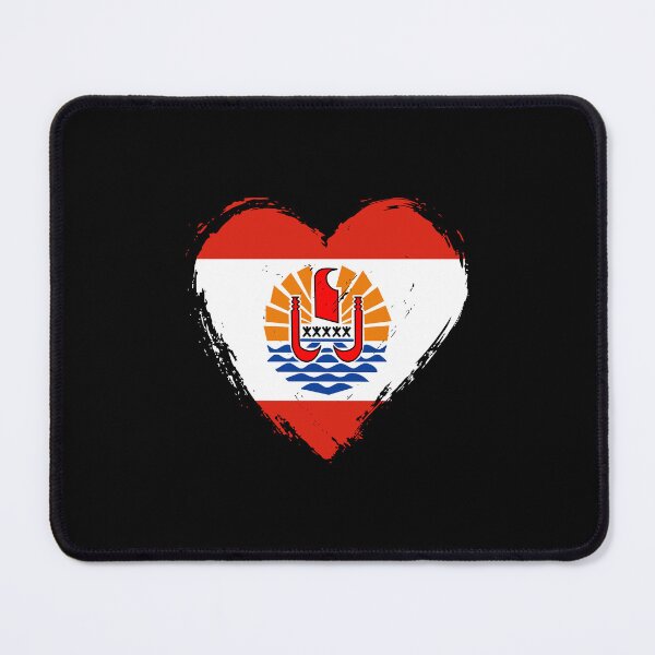 Item preview, Distressed French Polynesia Flag Heart PF designed and sold by shitpostee.