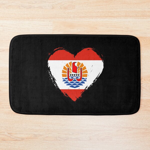 Item preview, Distressed French Polynesia Flag Heart PF designed and sold by shitpostee.