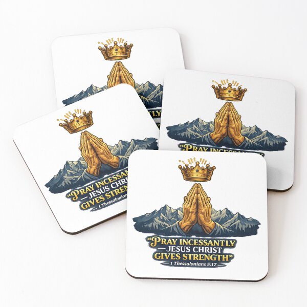 Item preview, Pray Incessantly Christian Faith Quote with Crown and Praying Hands Graphic designed and sold by graceformen.