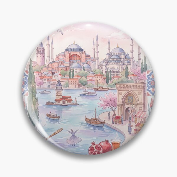 Item preview, Istanbul Watercolor Bosphorus designed and sold by Aminlazir.
