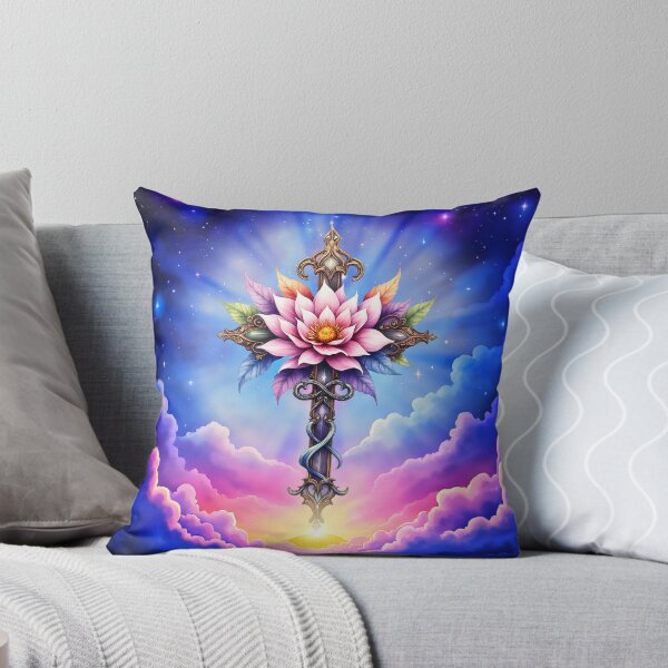 Item preview, Celestial Lotus Cross – A Symbol of Light and Renewal designed and sold by nicky2342.