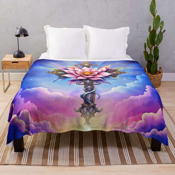 Item preview, Celestial Lotus Cross – A Symbol of Light and Renewal designed and sold by nicky2342.