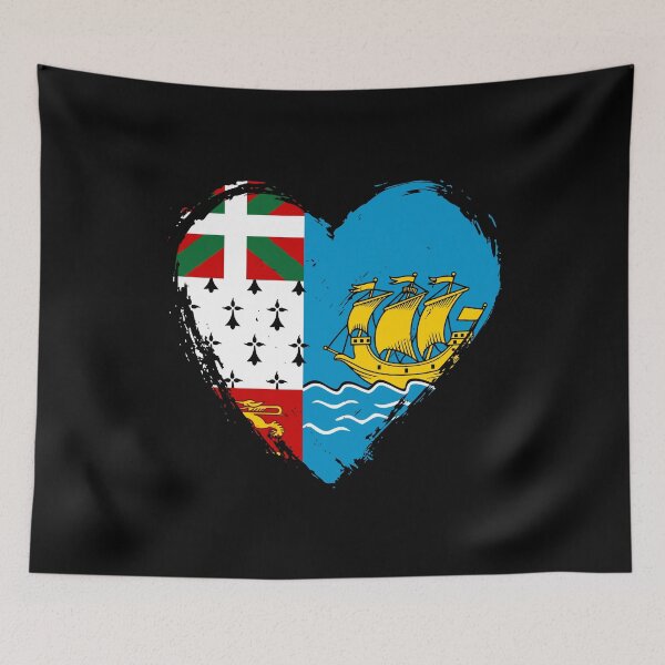 Item preview, Distressed Saint Pierre And Miquelon Flag Heart PM designed and sold by shitpostee.