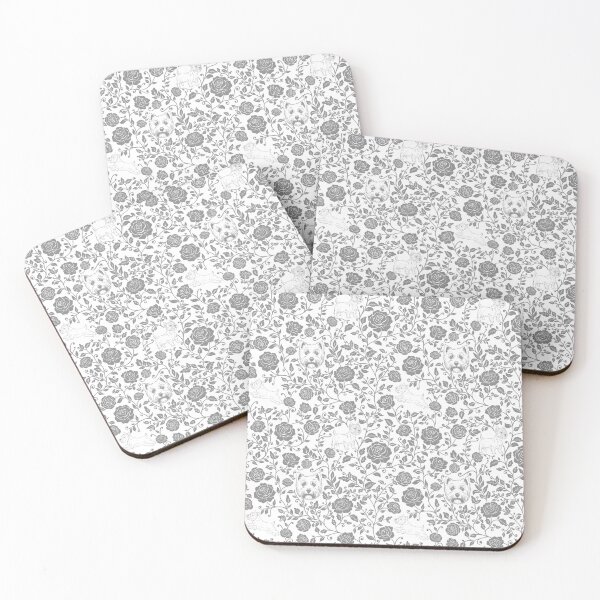 Item preview, West Highland White Terrier Floral Pattern | Elegant Botanical Dog Design Grey designed and sold by WildLakePatterns.