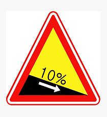 South Korean Traffic sign (Descent) Photographic Print
