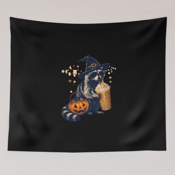 Item preview, Halloween Raccoon Drinking Pumpkin Spice designed and sold by pipiapett.